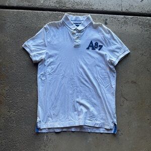 Aeropostale White and Blue Polo Shirt